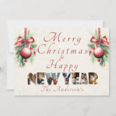 Vrolijk kerstfeest en gelukkig nieuwjaar collage f feestdagenkaart (Voorkant)