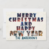 Vrolijk Kerstfeest en Gelukkig Nieuwjaar Collage Feestdagenkaart (Voorkant)