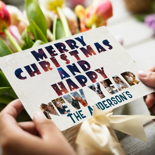 Vrolijk Kerstfeest en Gelukkig Nieuwjaar Collage Feestdagenkaart