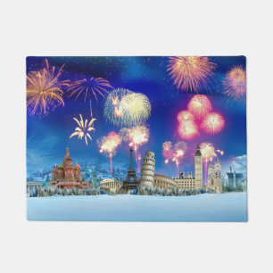 vrolijk kerstfeest en gelukkig nieuwjaar deurmat