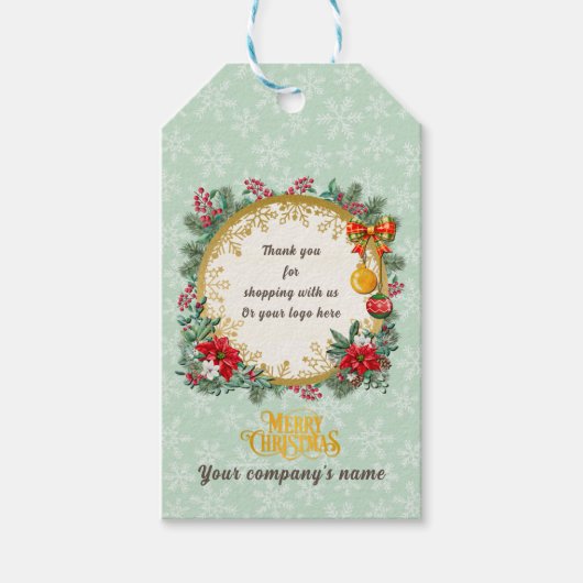 Vrolijk kerstfeest en gelukkig nieuwjaar door lief cadeaulabel (Voorkant)