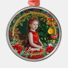 Vrolijk kerstfeest en gelukkig nieuwjaar door lief metalen ornament