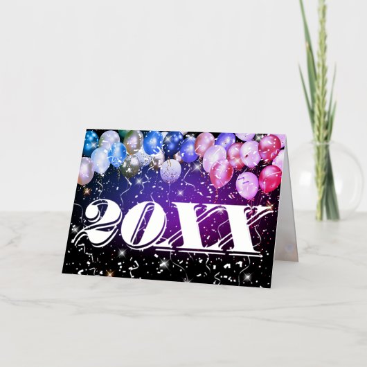 Vrolijk Kerstfeest en Gelukkig Nieuwjaar Elegant Z Folie Feestdagenkaart (Voorkant)