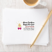 Vrolijk kerstfeest en gelukkig nieuwjaar etiket (Insitu)