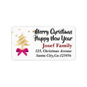 Vrolijk kerstfeest en gelukkig nieuwjaar etiket (Voorkant)