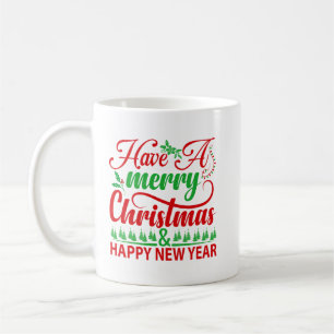 Vrolijk kerstfeest en gelukkig nieuwjaar   feestda koffiemok