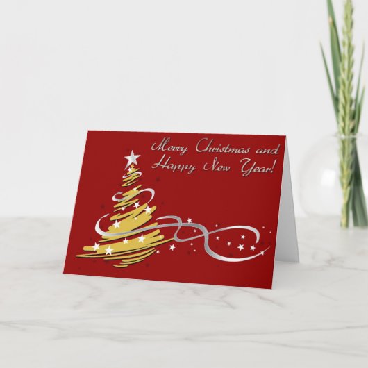 vrolijk kerstfeest en gelukkig nieuwjaar feestdagen kaart (Voorkant)