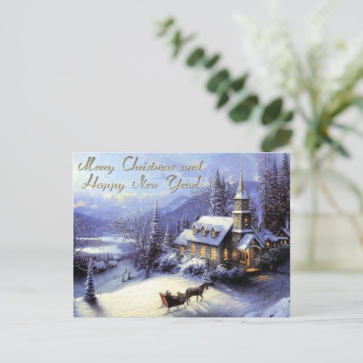 vrolijk kerstfeest en gelukkig nieuwjaar feestdagenkaart (Staand voorkant)