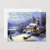 vrolijk kerstfeest en gelukkig nieuwjaar feestdagenkaart (Voorkant / Achterkant)