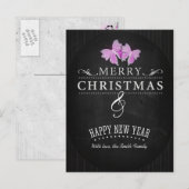 Vrolijk kerstfeest en gelukkig nieuwjaar feestdagenkaart (Voorkant / Achterkant)