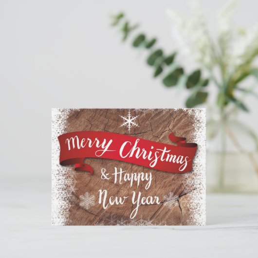 Vrolijk kerstfeest en gelukkig nieuwjaar feestdagenkaart (Staand voorkant)