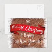 Vrolijk kerstfeest en gelukkig nieuwjaar feestdagenkaart (Voorkant / Achterkant)