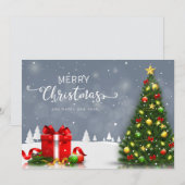 Vrolijk kerstfeest en gelukkig nieuwjaar feestdagenkaart (Voorkant / Achterkant)