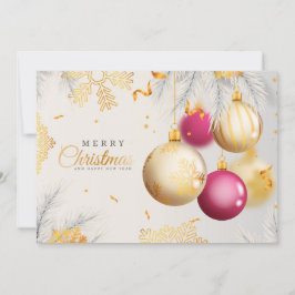 Vrolijk kerstfeest en gelukkig nieuwjaar feestdagenkaart