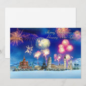 vrolijk kerstfeest en gelukkig nieuwjaar feestdagenkaart (Voorkant / Achterkant)