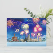 vrolijk kerstfeest en gelukkig nieuwjaar feestdagenkaart (Staand voorkant)