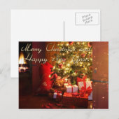 vrolijk kerstfeest en gelukkig nieuwjaar feestdagenkaart (Voorkant / Achterkant)