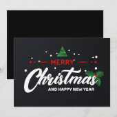 Vrolijk kerstfeest en gelukkig nieuwjaar feestdagenkaart (Voorkant / Achterkant)