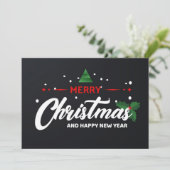 Vrolijk kerstfeest en gelukkig nieuwjaar feestdagenkaart (Staand voorkant)