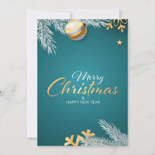 Vrolijk kerstfeest en gelukkig nieuwjaar feestdagenkaart (Voorkant)