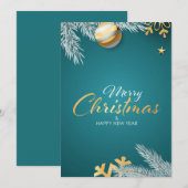 Vrolijk kerstfeest en gelukkig nieuwjaar feestdagenkaart (Voorkant / Achterkant)