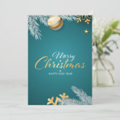 Vrolijk kerstfeest en gelukkig nieuwjaar feestdagenkaart (Staand voorkant)