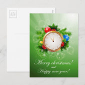 Vrolijk kerstfeest en gelukkig nieuwjaar feestdagenkaart (Voorkant / Achterkant)