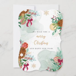 Vrolijk kerstfeest en gelukkig nieuwjaar feestdagenkaart