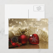 vrolijk kerstfeest en gelukkig nieuwjaar feestdagenkaart (Voorkant / Achterkant)