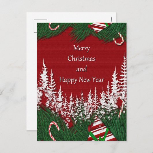 Vrolijk kerstfeest en gelukkig nieuwjaar feestdagenkaart (Voorkant / Achterkant)