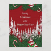 Vrolijk kerstfeest en gelukkig nieuwjaar feestdagenkaart (Voorkant)