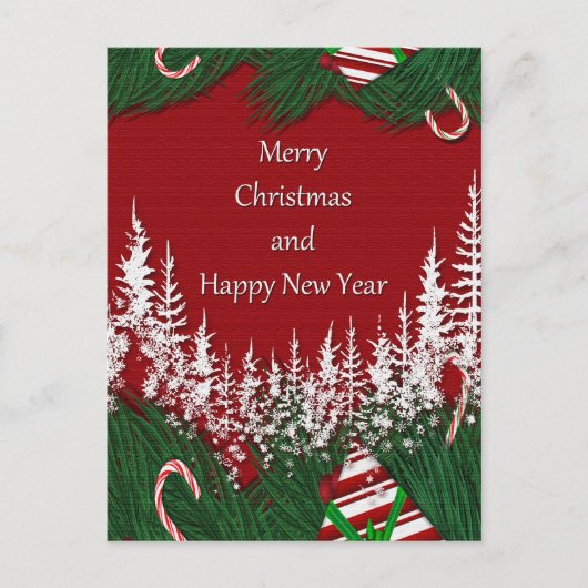 Vrolijk kerstfeest en gelukkig nieuwjaar feestdagenkaart (Voorkant)