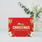 Vrolijk kerstfeest en gelukkig nieuwjaar feestdagenkaart (Staand voorkant)