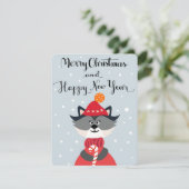 Vrolijk Kerstfeest en Gelukkig Nieuwjaar Feestdagenkaart (Staand voorkant)