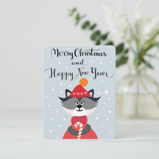 Vrolijk Kerstfeest en Gelukkig Nieuwjaar Feestdagenkaart (Staand voorkant)