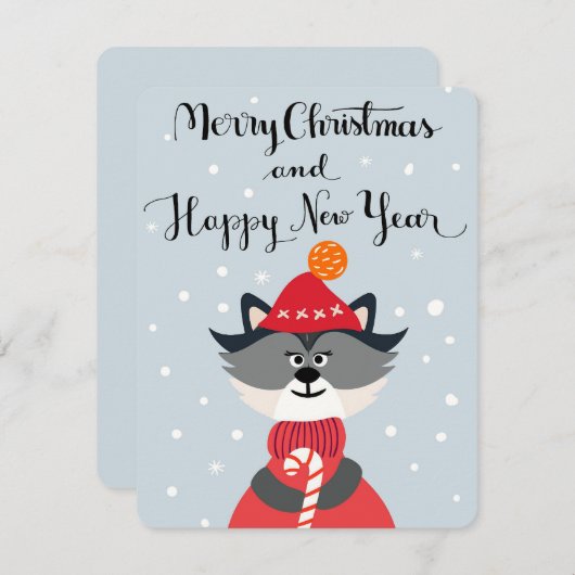 Vrolijk Kerstfeest en Gelukkig Nieuwjaar Feestdagenkaart (Voorkant / Achterkant)