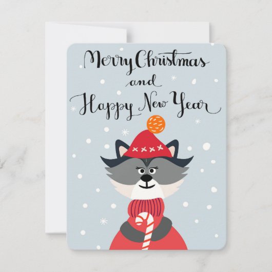 Vrolijk Kerstfeest en Gelukkig Nieuwjaar Feestdagenkaart (Voorkant)