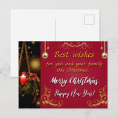 Vrolijk kerstfeest en gelukkig nieuwjaar feestdagenkaart (Voorkant / Achterkant)