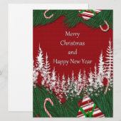 Vrolijk kerstfeest en gelukkig nieuwjaar feestdagenkaart (Voorkant / Achterkant)