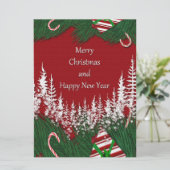Vrolijk kerstfeest en gelukkig nieuwjaar feestdagenkaart (Staand voorkant)