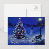 vrolijk kerstfeest en gelukkig nieuwjaar feestdagenkaart (Voorkant / Achterkant)