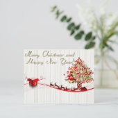 vrolijk kerstfeest en gelukkig nieuwjaar feestdagenkaart (Staand voorkant)
