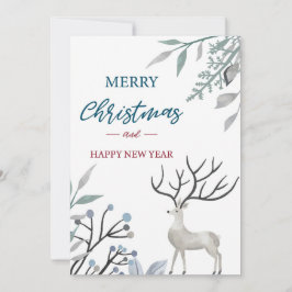 Vrolijk kerstfeest en gelukkig nieuwjaar feestdagenkaart