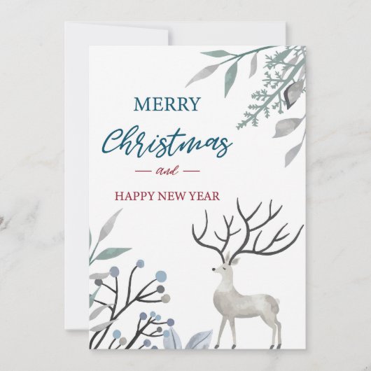 Vrolijk kerstfeest en gelukkig nieuwjaar feestdagenkaart (Voorkant)