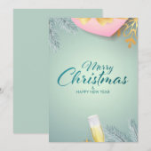 Vrolijk kerstfeest en gelukkig nieuwjaar feestdagenkaart (Voorkant / Achterkant)