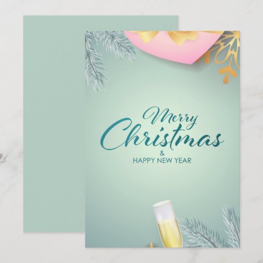 Vrolijk kerstfeest en gelukkig nieuwjaar feestdagenkaart (Voorkant / Achterkant)