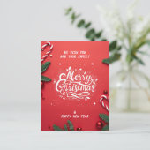 Vrolijk kerstfeest en gelukkig nieuwjaar feestdagenkaart (Staand voorkant)
