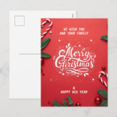 Vrolijk kerstfeest en gelukkig nieuwjaar feestdagenkaart (Voorkant / Achterkant)