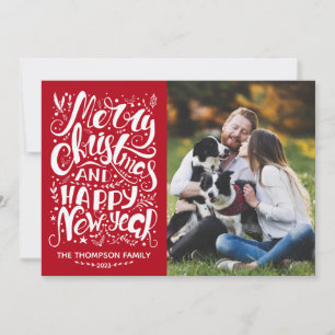 Vrolijk Kerstfeest en Gelukkig Nieuwjaar Fotokaart Feestdagenkaart