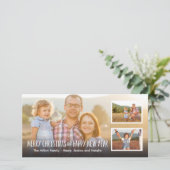 Vrolijk kerstfeest en gelukkig nieuwjaar Full 3 Ph Feestdagenkaart (Staand voorkant)